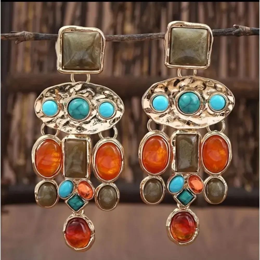 Geometric Hobo Statement Earrings